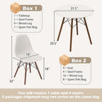 Costway Dining Table Set Modern 5 PCS For 4 Round Dining Room Table Set with Solid Wood Leg Black/Brown/White
