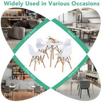 Costway Dining Table Set Modern 5 PCS For 4 Round Dining Room Table Set with Solid Wood Leg Black/Brown/White