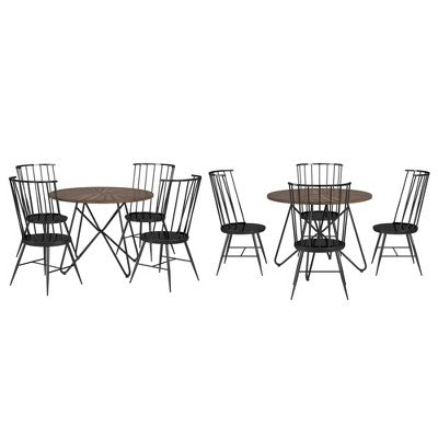 Norfolk Walnut Finish Round 5-Piece Dining Set - INSPIRE Q