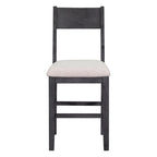 5 Pieces Counter Height Dining Set for 4, Farmhouse Wooden Bar Table Set with 4 Upholstered Chairs for Small Places