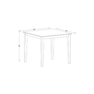 Counter Height Dining Set - 3 Piece Table & Chairs - Linen Upholstered Pub Table - 36x36 Inch Mahogany