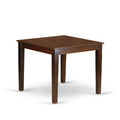 5-Piece Mahogany Finish Solid Wood Top - Square Upholstered Dining Room Set - Seats 4