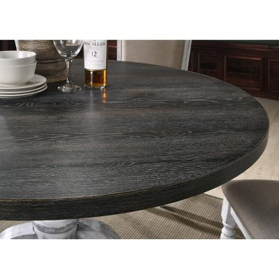 Roundhill Furniture Iris Wood Dining Set, Weathered White, 5-Piece