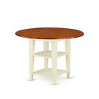 Art Deco Dinette Set - 5 Piece Round Table & Chairs - Buttermilk Cherry Finish