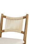 Christopher Knight Home La Modern 5 Piece Rubber Wood Upholstered Counter Set with Square Table and Rope Design
