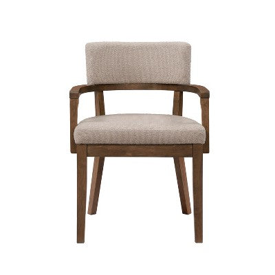 Christopher Knight Home Raisa 5 Piece Farmhouse Rubberwood Dining Set with Boucle Upholstered Chairs