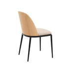 LeisureMod Tule 7-Piece Dining Set in Steel Frame with 6 Upholstered Seat Dining Chairs and 71 Oval Dining Table with Wood Tabletop