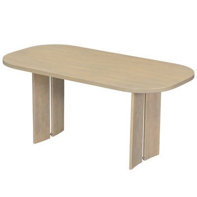Solid Wood Dining Table Set with Bench for 5, 6 Pieces Upholstered Rectangular Dining Room Table Set with 4 Chairs & Bench