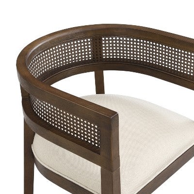 Christopher Knight Home Lythor 7 Piece Cane and Rubberwood Upholstered Dining Set