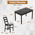 BestMassage Dining Table Set for 2/4 Dining Room Table and Chairs Kitchen Table Set, Dark Brown
