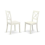 HomeStock 3-Piece Linen White Finish Rectangular Solid Wood Top with Butterfly Leaf Dining Table Set