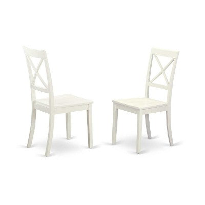 HomeStock 3-Piece Linen White Finish Rectangular Solid Wood Top with Butterfly Leaf Dining Table Set