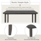 6-Piece Farmhouse Dining Table Set Dining Set with Rustic Dining Table, 4 High-back Dining Chairs and Bench, Natural Wood Wash/Gray-ModernLuxe