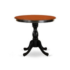 3-Piece Black and Cherry Finish Solid Wood Top - Button Tufted Dining Room Set - Seats 4