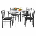 BestMassage 5 Piece Dining Table Set Modern Space-Saving Kitchen Table Set with 4 Chairs and Top Table Perfect for Small Apartments and Kitchens