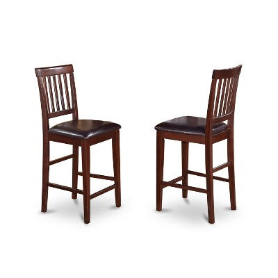HomeStock Kitchen Counter Table Set Mahogany Finish