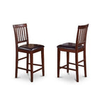 HomeStock Kitchen Counter Table Set Mahogany Finish