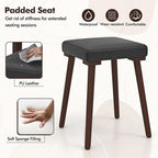 Costway 5PCS Dining Table Set for 4 w/ 4 Upholstered Stools Rubber Wood Legs for Kitchen