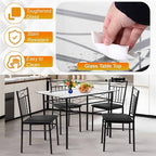 BestMassage 5 Piece Dining Table Set Modern Space-Saving Kitchen Table Set with 4 Chairs and Top Table Perfect for Small Apartments and Kitchens