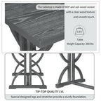 6 PCS Retro Dining Table Set, Rectangular Table with Unique Legs and Upholstered Chairs-ModernLuxe