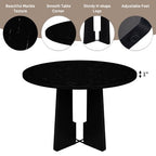 GDFStudio Jacobs 5-Piece Round Dining Table set with 43 Modern Dining Table and 4 Upholstered Chairs