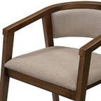 Christopher Knight Home Simon 5 Piece Mid-Century Modern Rubberwood Dining Set with Boucle Upholstered Chairs
