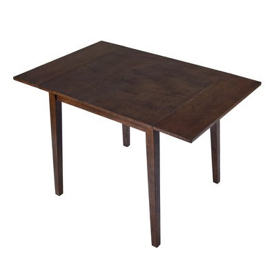 3 Piece Expandable Dining Set with 2 Upholstered Chairs, Wood Dining Table with Drop Leaf for Small Place