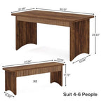 GDFStudio Ichi Farmhouse 3 Piece Wood Dining Set