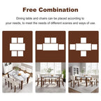 Faux Marble Dining Table Set for 4, 5 Pieces Rectangle Dining Table with 4 Upholstered Chairs for Small Space Kictchen