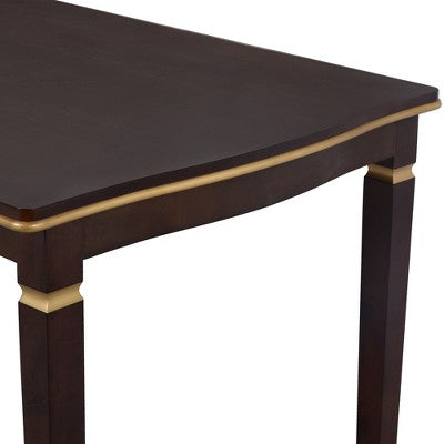 Retro 6 Pieces Kitchen Dining Table Set, Rectangular Table and 4 High-Back Tufted Chairs & Bench, Wood Dining Room Table Set for 6