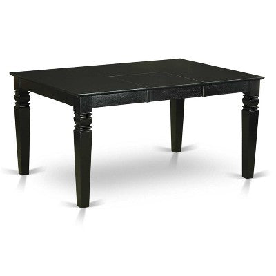 Rustic Dinette Table Set 7Pc 42x60 Rectangular Table w/ Leaf & 6 Parsons Chairs