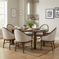 Christopher Knight Home Thiago Modern 7 Piece Rubberwood Dining Set with Curved Backrest and Oval Table