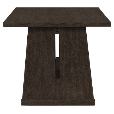ModernLuxe 6-Piece Rustic Farmhouse Dining Set, Oak Veneer Dining Table with Trapezoid Legs, 4 Linen Upholstered Chairs+1 Bench