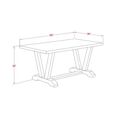 HomeStock 7-Pc Rectangle Natural Oak Finish Solid Wood Top Dining Table with 6-Parson Chairs