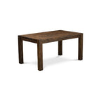 HomeStock Belmont 7Pc Dining Room Table Set , Rectangle Table and 6 Parson Chairs with Light Sable Color Linen Fabric, Distressed Jacobean Finish