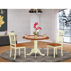 Kitchen Dining Set - Round Table with 2 Wood Chairs - Modern Dining Room Furniture