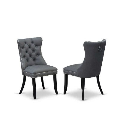 HomeStock NFDA5 Black Rectangle Dining Set with 4 Chairs