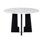 5-piece Round Dining Table Set Dining Set with 4 Upholstered Chairs for Dining Room, Kitchen and Living room, Beige/Black/Gray/White-ModernLuxe
