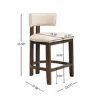 Christopher Knight Home Johnson 3 Piece Farmhouse Rubberwood Upholstered Counter Height Dining Chairs with Fluted Table