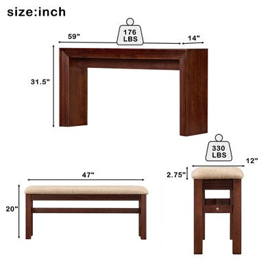 GDFStudio Emily Modern 2 Piece Bar Table Set with Fabric Upholstered Bar Stool