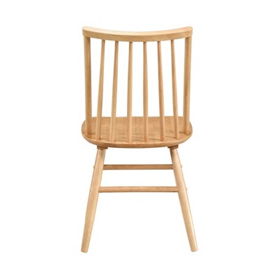 GDFStudio Harrison Scandinavian Farmhouse 7-Piece Wood Dining Set with 6 Windsor Curved Back Chairs