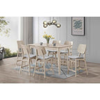 New Classic Furniture,Oscar 7-Piece Wood Counter Dining Set In White Ash
