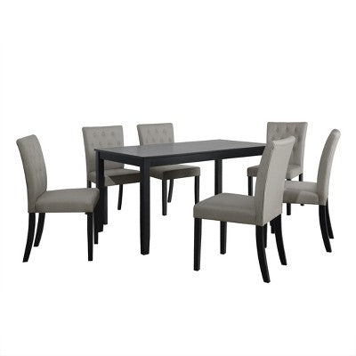 ChaletPosh 7 Pieces Dining Set with Linen Cover Dining Chair