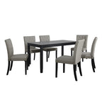 ChaletPosh 7 Pieces Dining Set with Linen Cover Dining Chair