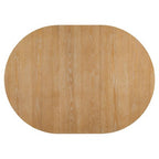 Rattan Round Dining Table Set for 4, Extendable Dining Set with 4 Upholstered Chairs, Kitchen Table and Chairs Set for Small Space, Natural Wood Wash