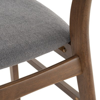GDFStudio Alexis Mid Century Modern 7 Piece Fabric and Upholstered Rubberwood Dining Set