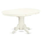 Asian Rubber Wood 7 Piece Oval Dining Table Set Linen White Kitchen Set