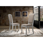Roundhill Furniture Iris Wood Dining Set, Weathered White, 5-Piece