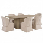 Christopher Knight Home Yutthana Modern 7 Piece Wooden and Metal Dining Set with Upholstered Chairs
