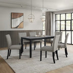 ChaletPosh 7 Pieces Dining Set with Linen Cover Dining Chair